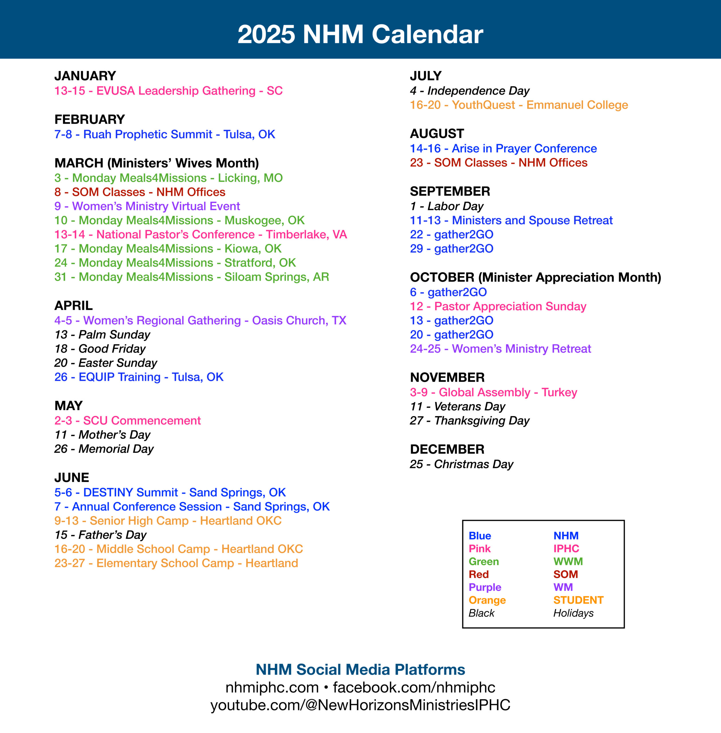 NHM Calendar